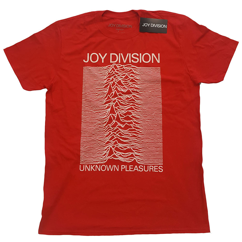 Joy Division tričko Unknown Pleasures White On Red Červená XXL