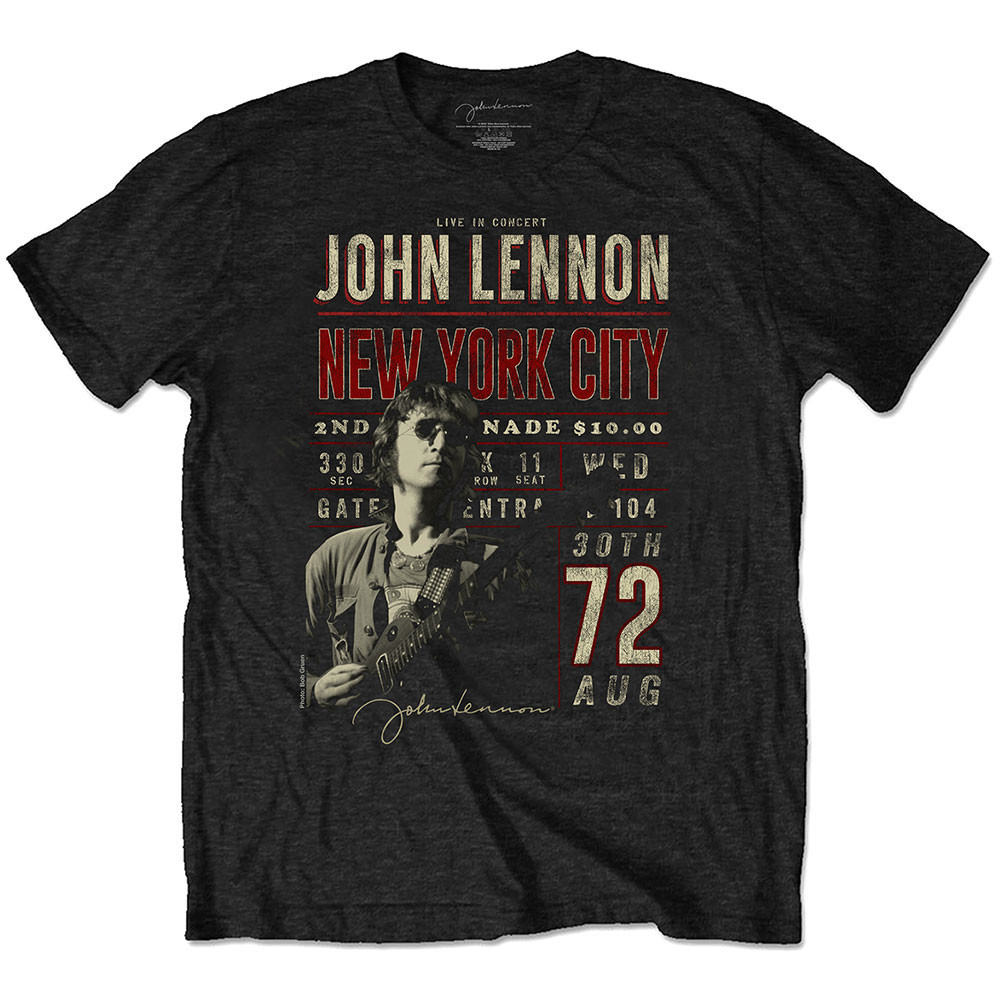 John Lennon tričko NYC '72 Čierna XXL