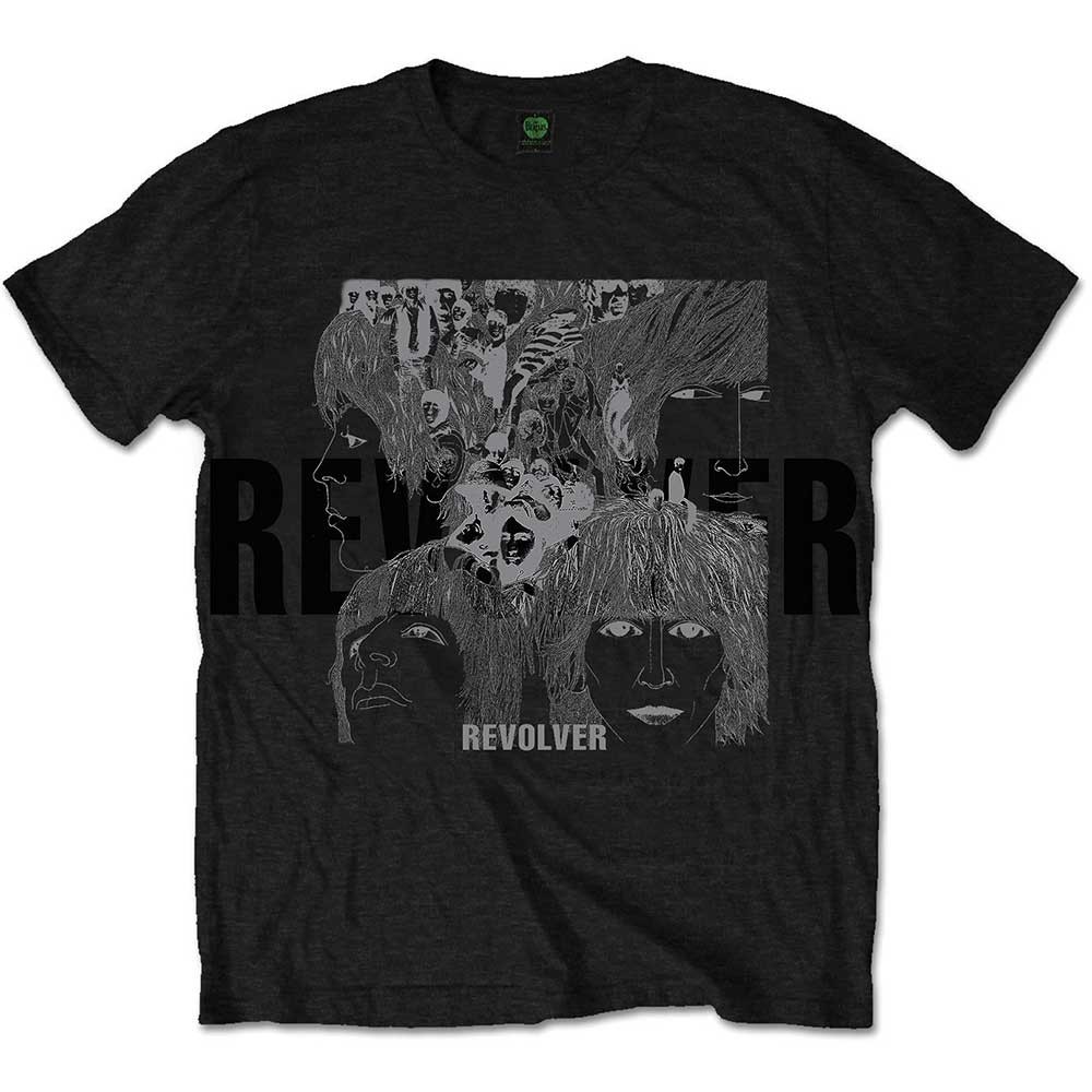 The Beatles tričko Reverse Revolver Čierna XL