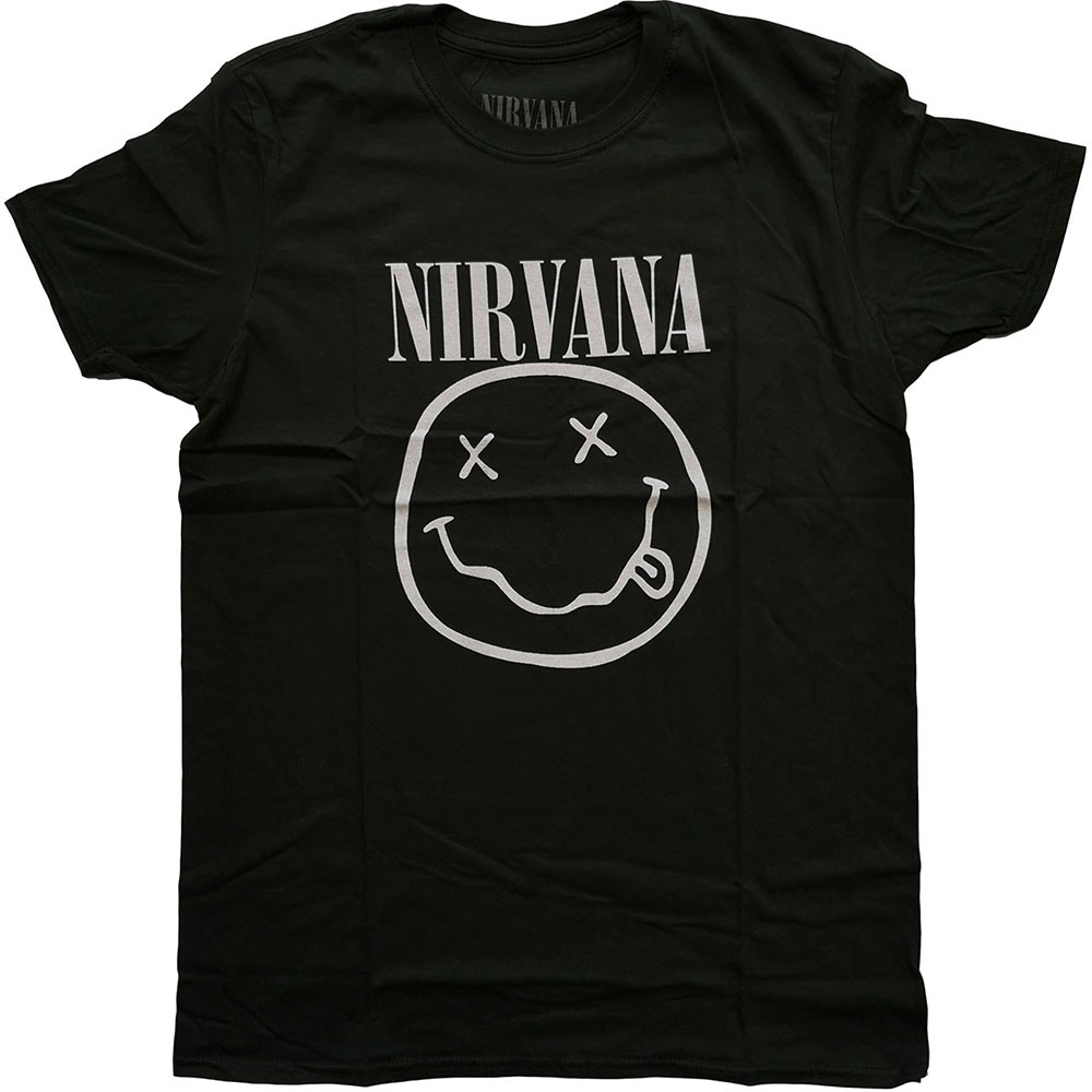 Nirvana tričko White Smiley Zelená S