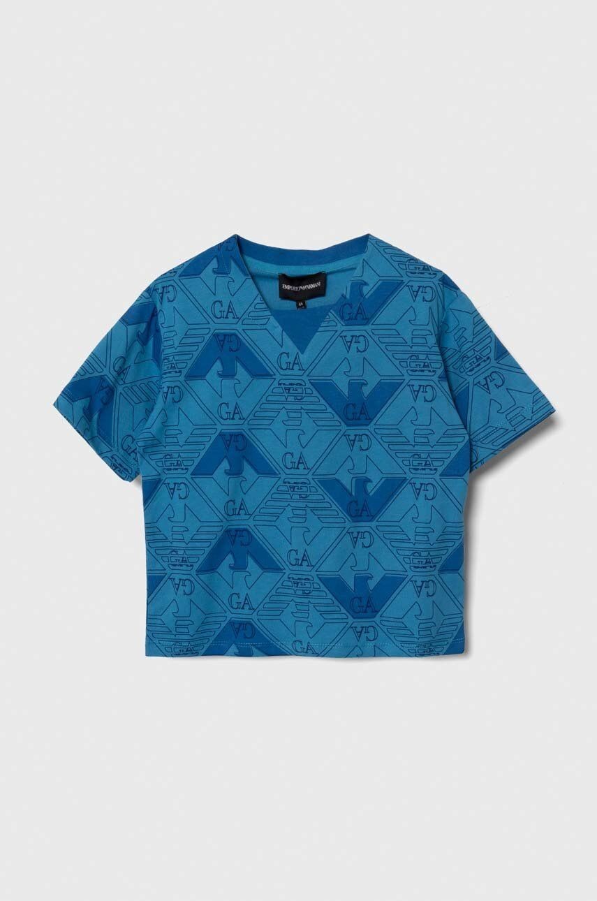 Detské bavlnené tričko Emporio Armani vzorovaný