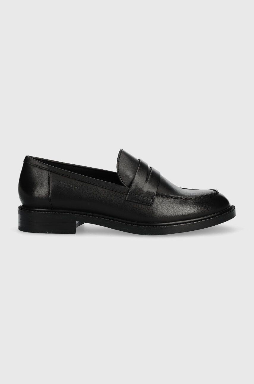 Kožené mokasíny Vagabond Shoemakers AMINA dámske, čierna farba, na plochom podpätku, 5703.001.20
