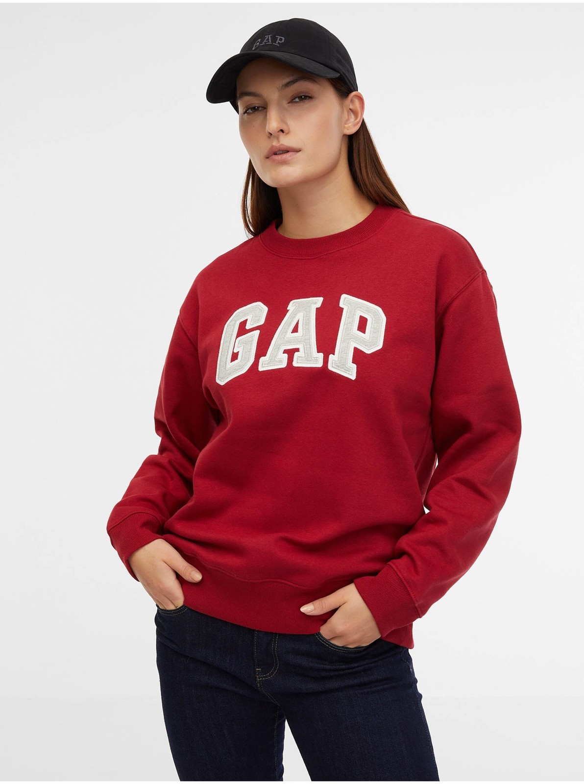 Červená dámska mikina s logom GAP