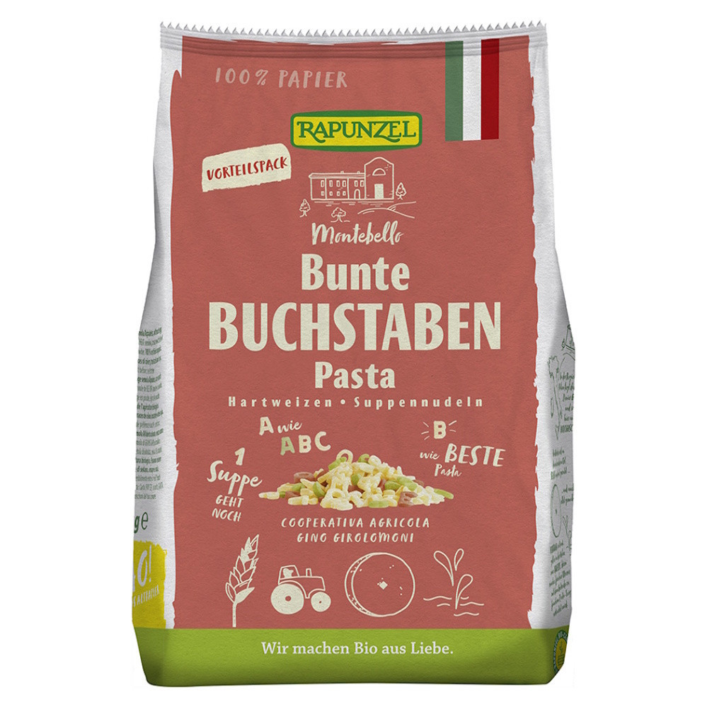 RAPUNZEL Písmenka semolina farebná BIO 500 g