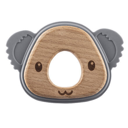 Zopa Silikónové drevené hryzátko Koala - šedé