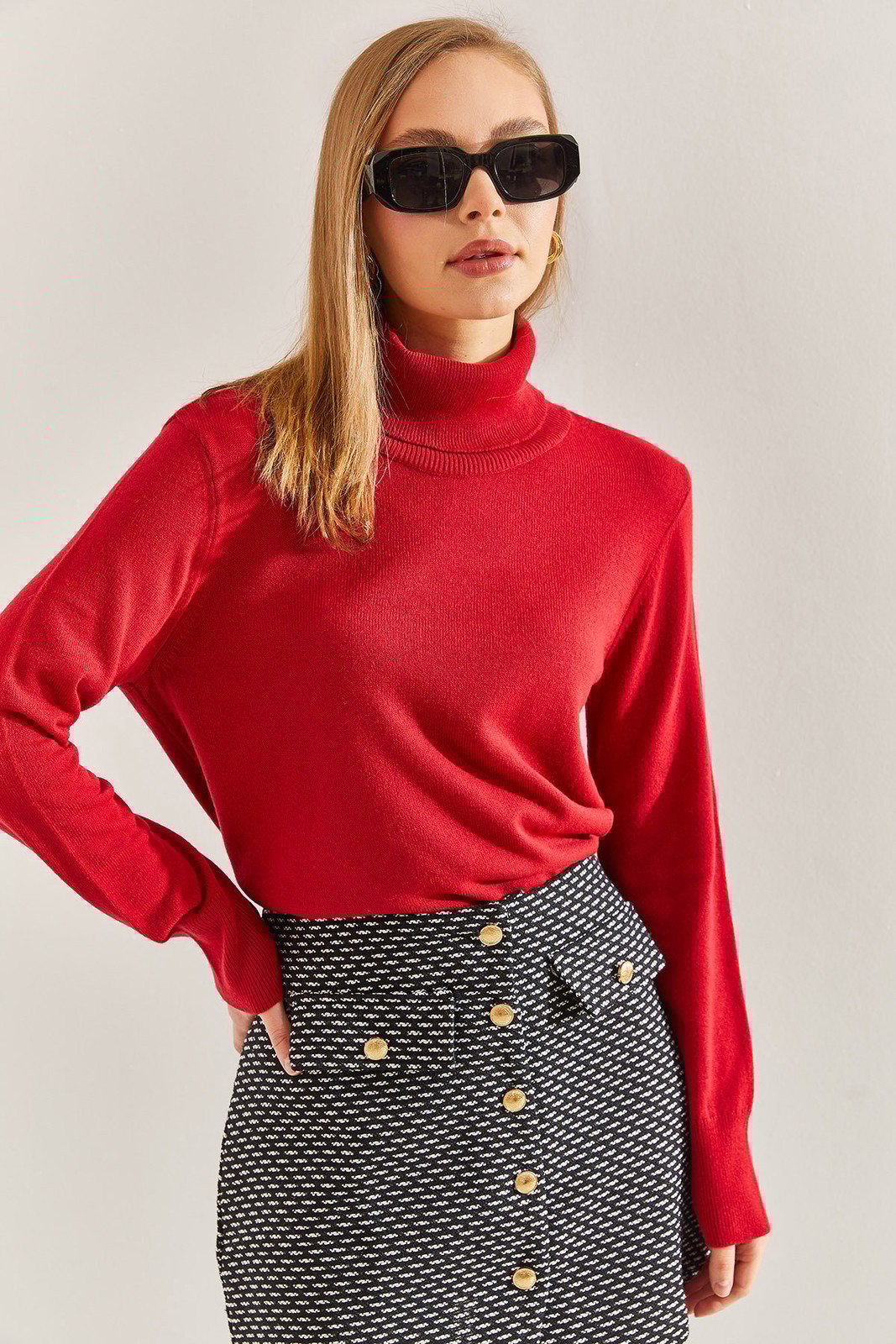 Bianco Lucci Women's Turtleneck Knitwear Sweater