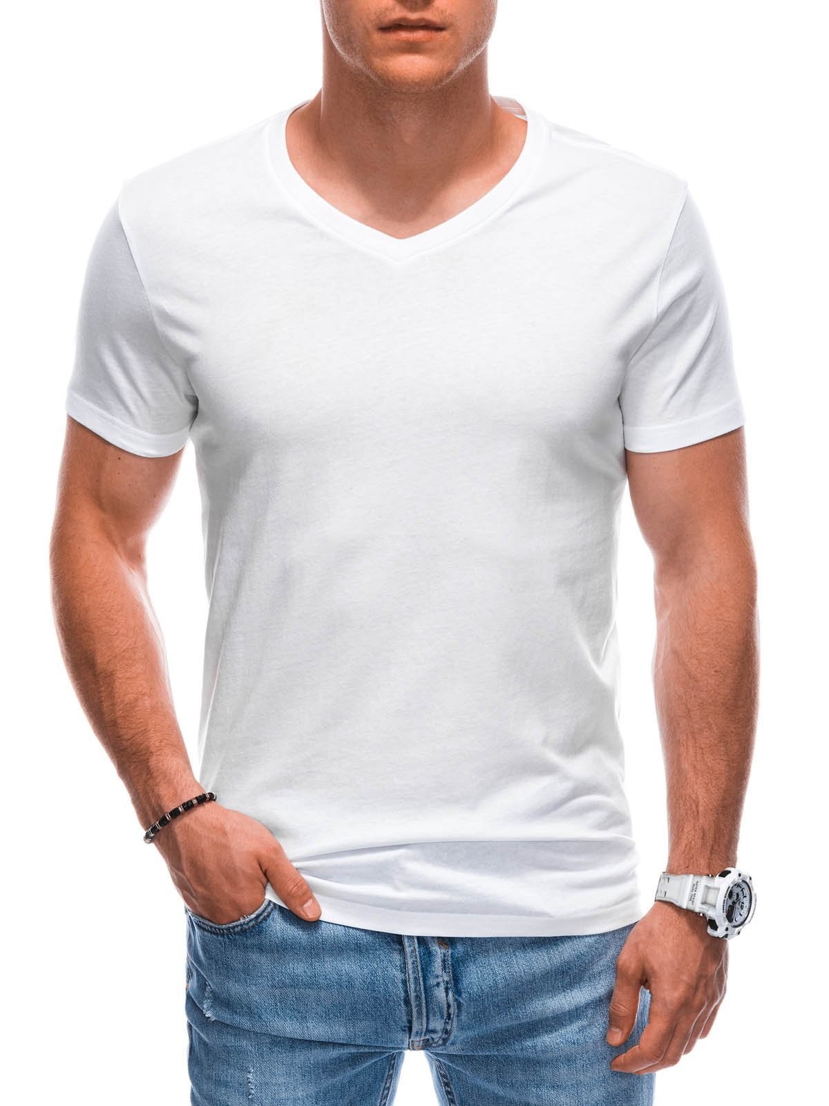 Edoti Men's basic V-neck t-shirt EM-TSBS-0101