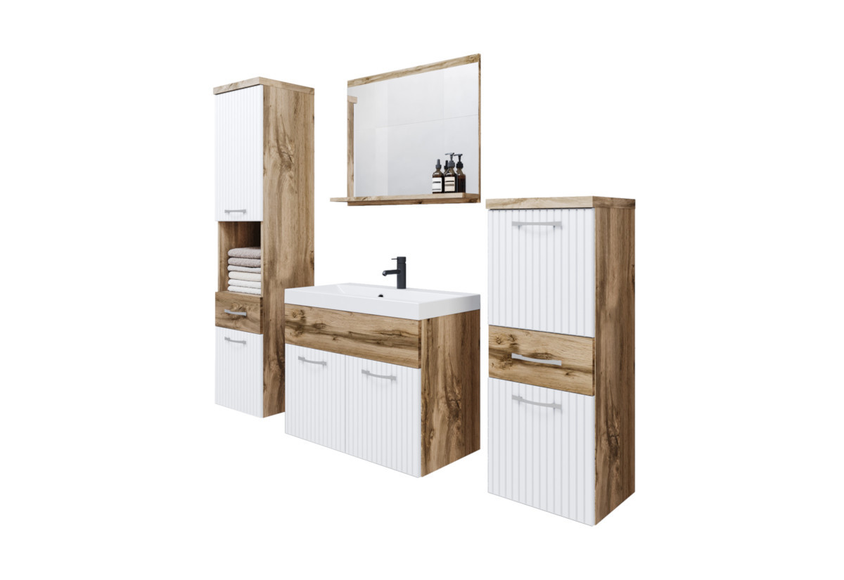 Expedo Kúpeľňová zostava LABA, dub wotan/biela