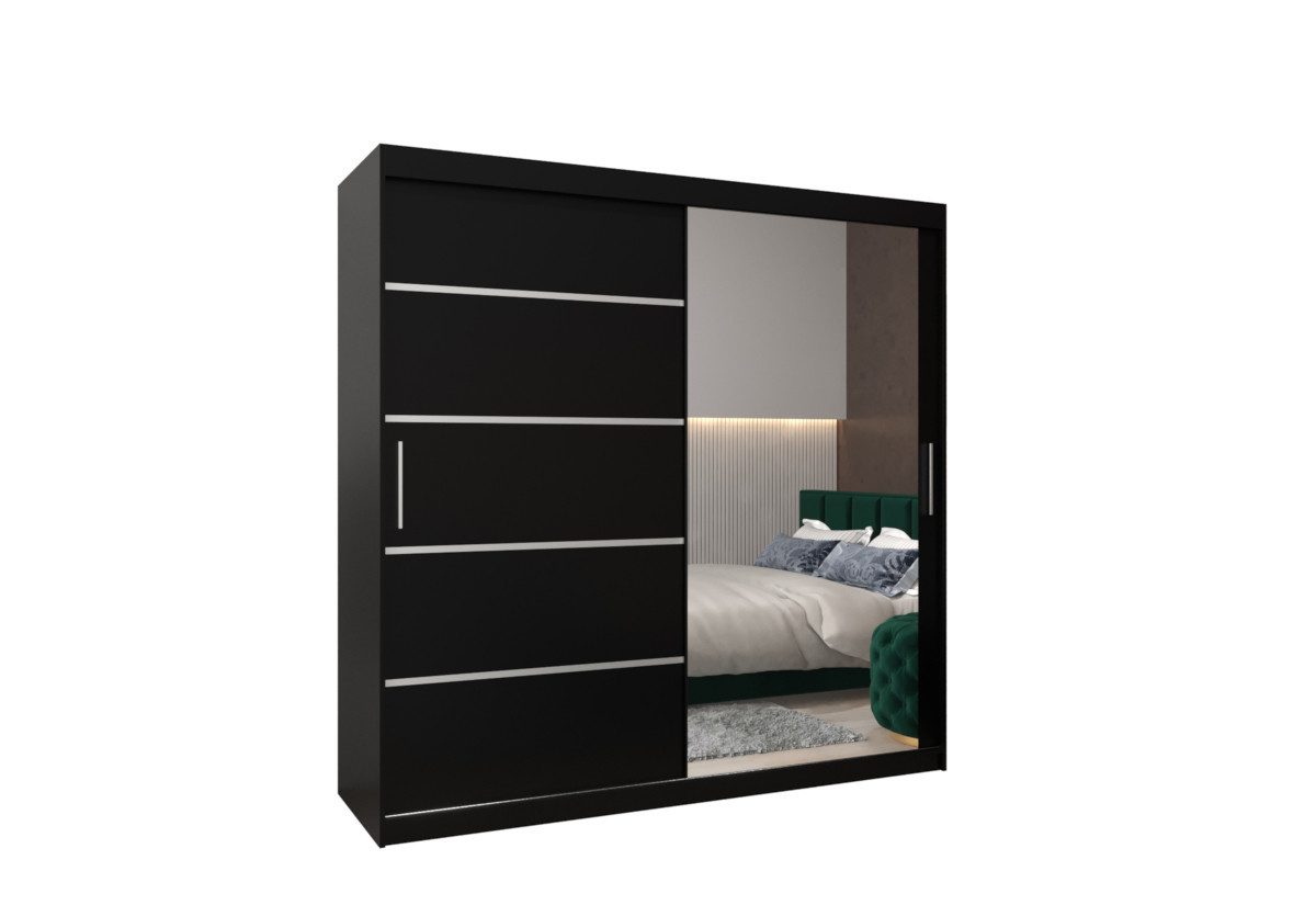 Expedo Šatníková skriňa VETRONA 2, 200x200x62, čierna