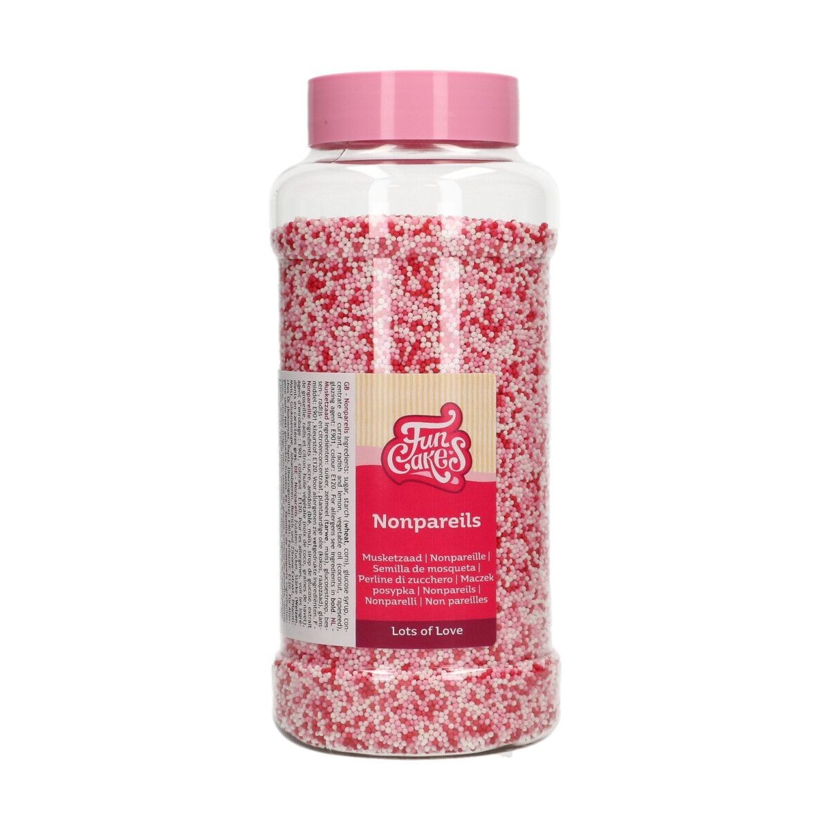 Funcakes Cukrové guličky Nonpareils Lots of Love 800 G