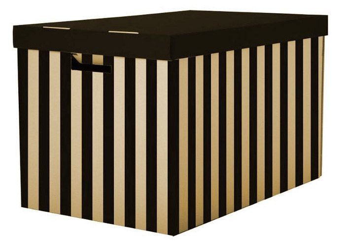 Archivačná krabica s vekom 56x37x36cm čierna nosnosť 15kg 2ks