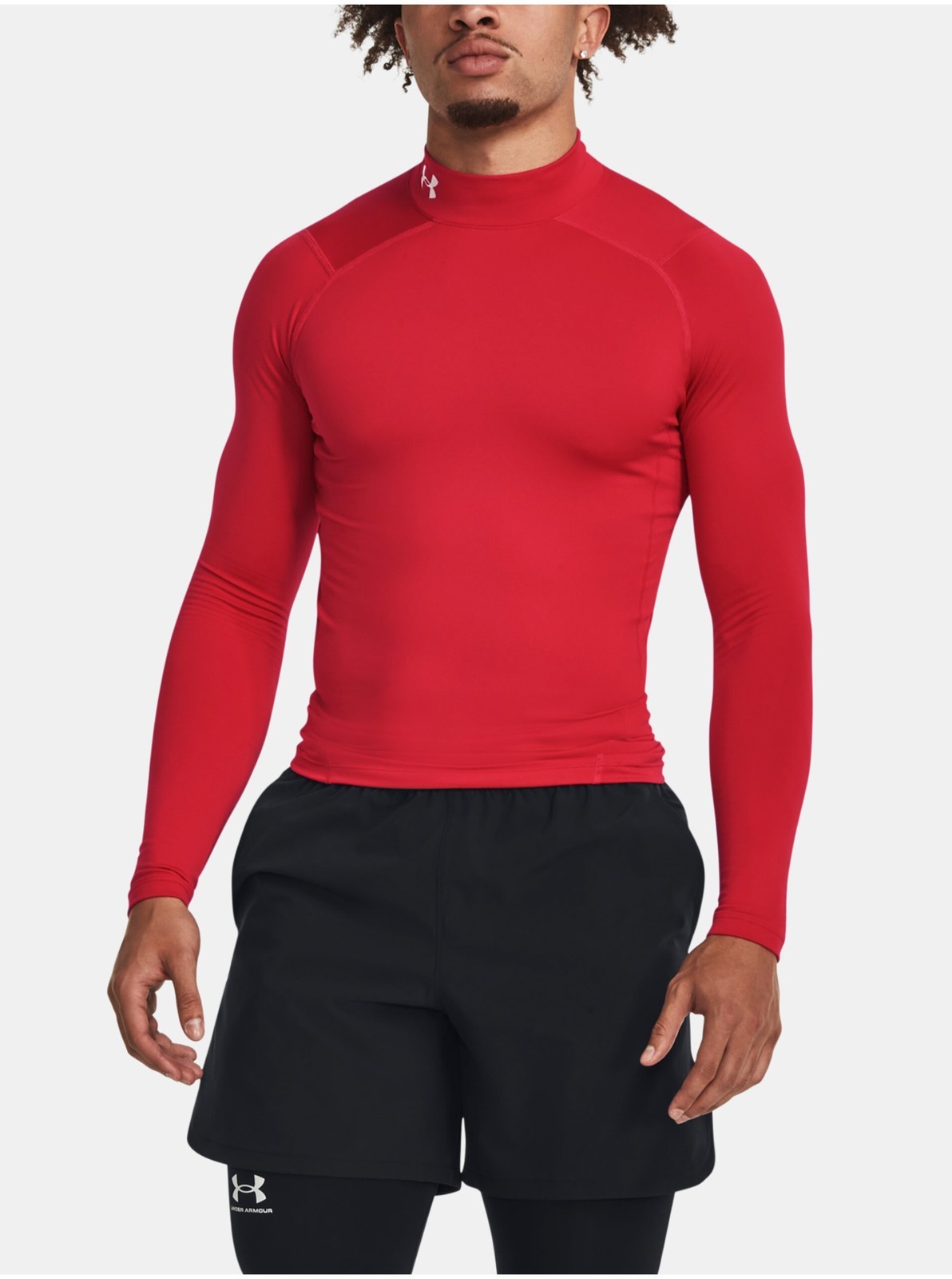 Červené športové tričko Under Armour UA CG Armour Comp Mock