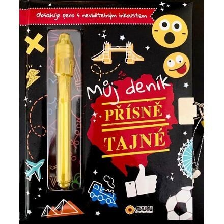 Můj tajný deník na klíček Přísně tajné (černý)