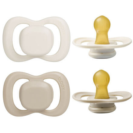 b.box Cumlíky z prírodného kaučuku 0-6m, 2ks - vanilkový/latte