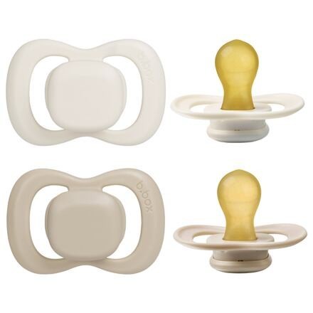 b.box Cumlíky z prírodného kaučuku 6m+, 2ks - vanilkový/latte