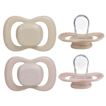 b.box Cumlíky silikónové 6m+, 2ks - svetlo ružový/latte