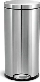 Simplehuman Pedálový kôš 30 l, okrúhly, matná oceľ, FPP
