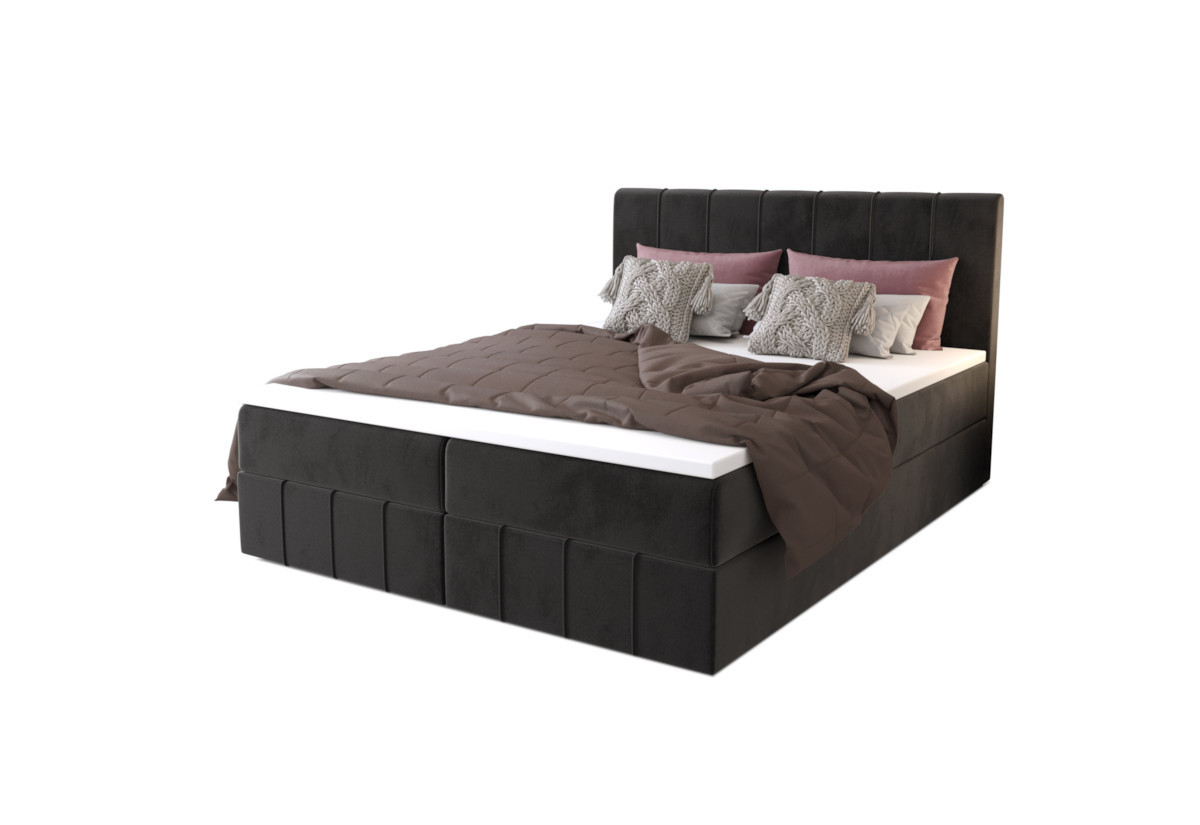 Expedo Čalúnená posteľ boxspring HAMAN, 160x200, monolith 97