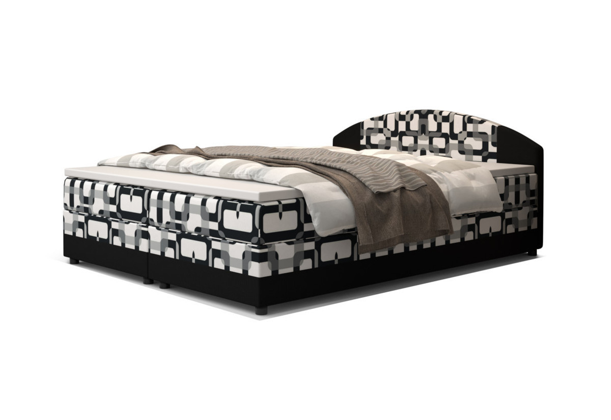 Expedo Čalúnená posteľ boxspring ORAN, 140x200, damir 3/rainbow 15