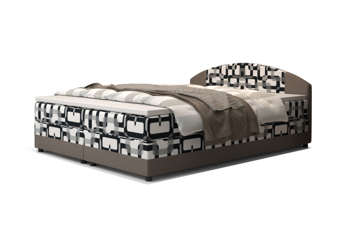 Expedo Čalúnená posteľ boxspring ORAN, 140x200, damir 3/rainbow 83