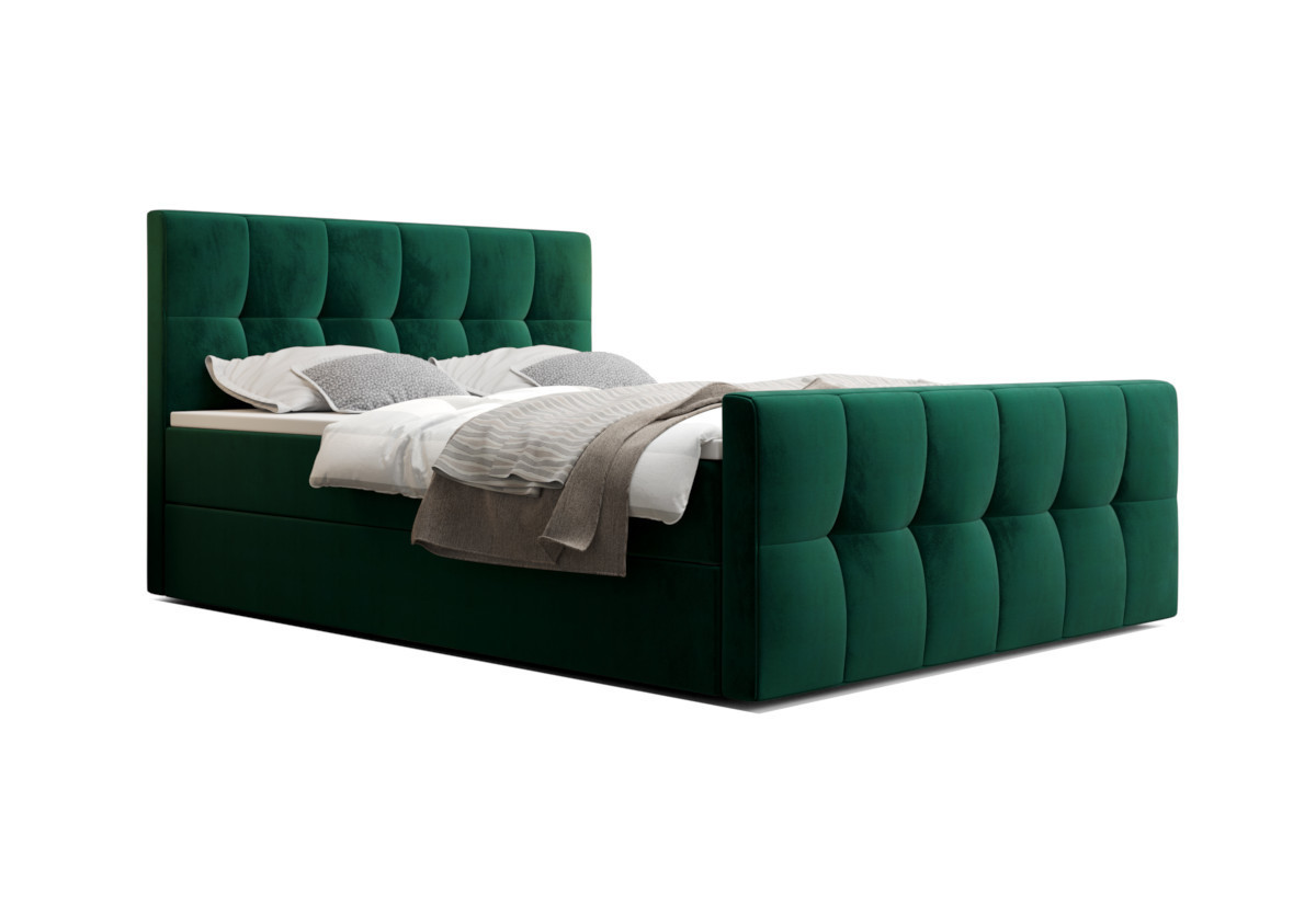 Expedo Čalúnená posteľ boxspring HATAN, 90x200, monolith 37, pravá