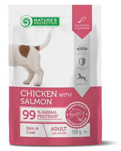 Natures P KAPSIČKY dog adult skin & coat chicken & salmon 22x100 g