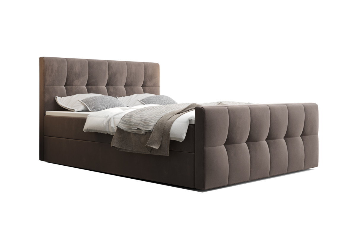 Expedo Čalúnená posteľ boxspring HATAN, 90x200, monolith 15, pravá