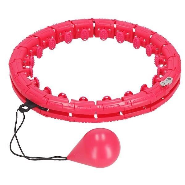 Springos Hula hoop so záťažou a zoštíhľujúcim masérom - 24 výstupkov - ružová