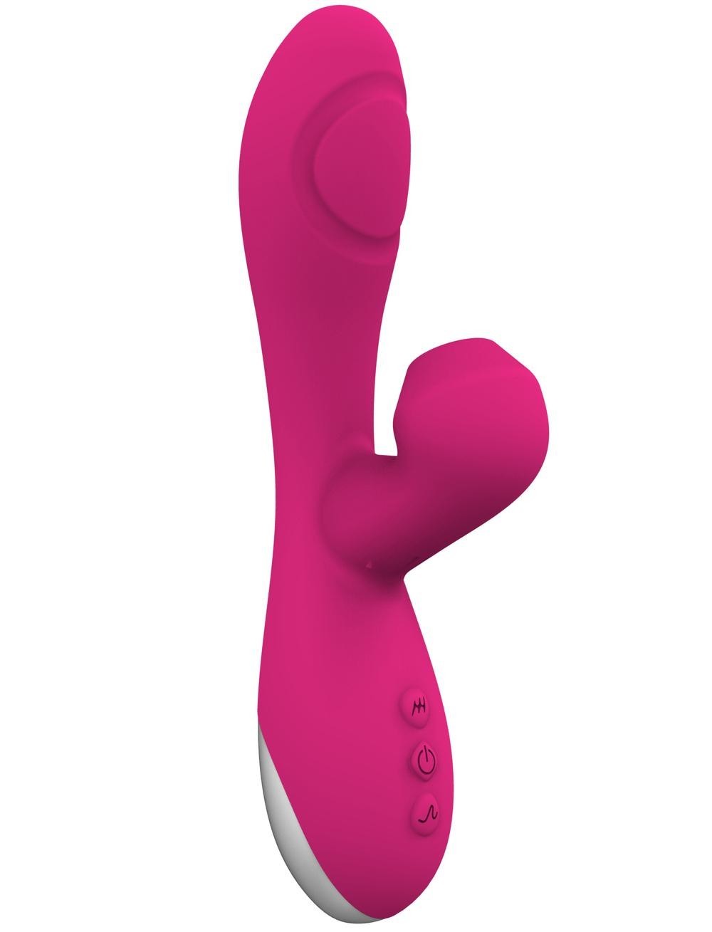Romant Flap vibrátor rabbit s poklepom a tlakovým stimulátorom na klitoris ružový