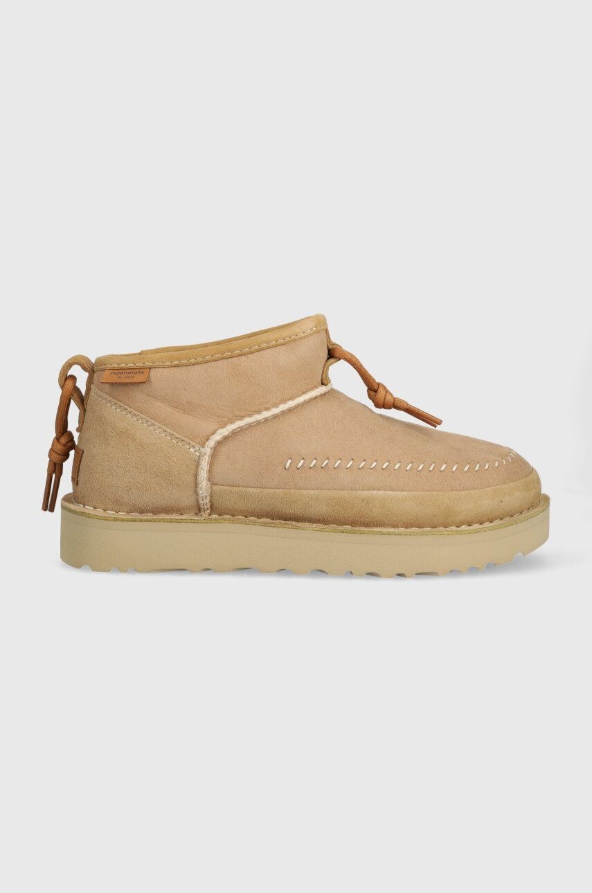 Semišové snehule UGG Ultra Mini Crafted Regenerate béžová farba, 1152953
