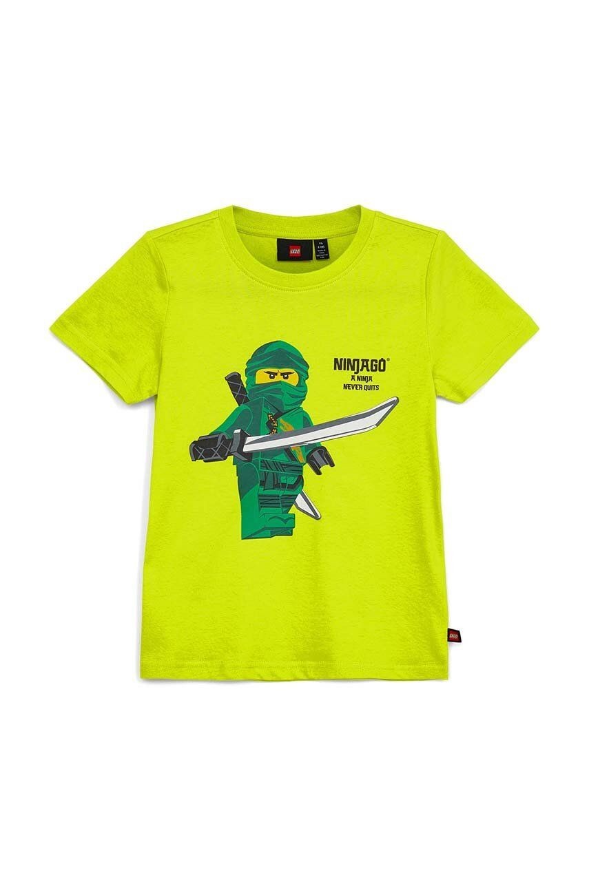 Detské bavlnené tričko Lego žltá farba, s potlačou