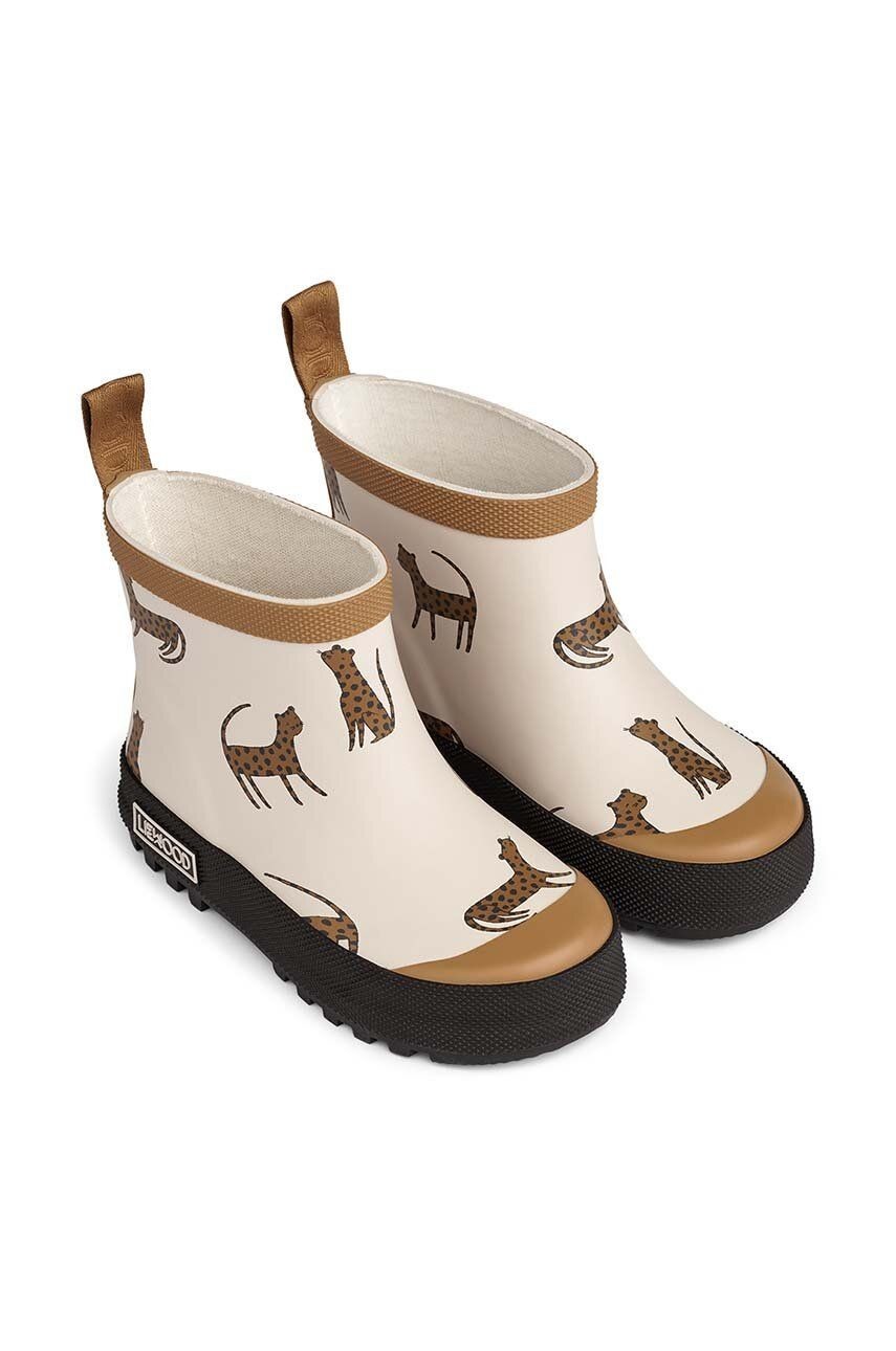 Detské gumáky Liewood Tekla Printed Rainboot béžová farba