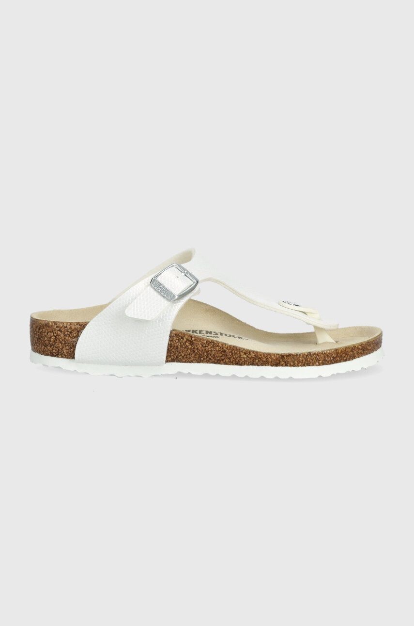 Detské žabky Birkenstock Gizeh K BF Shiny Lizard biela farba