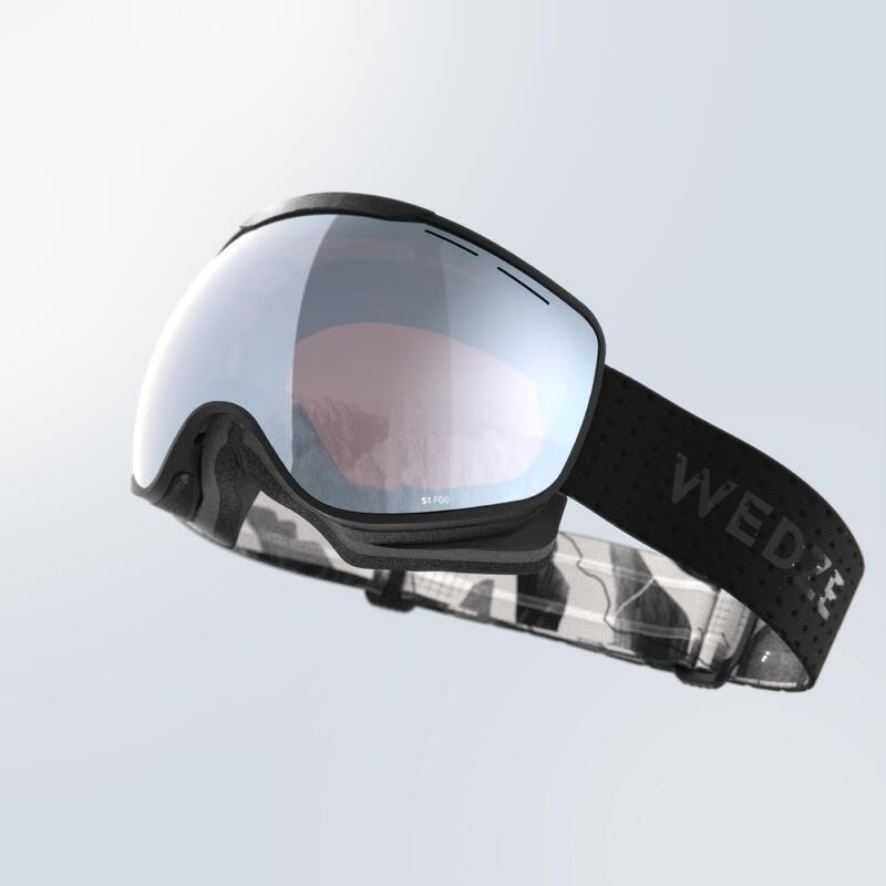 Lyžiarske a snowboardové okuliare G900 S1 pre deti aj dospelých do zlého počasia čierne