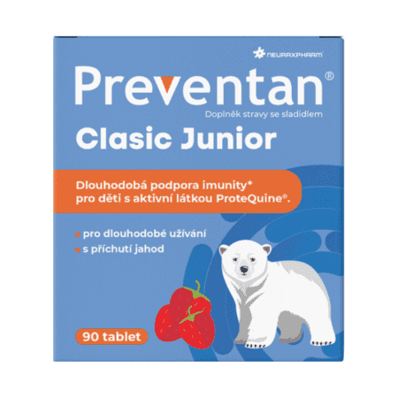 NEURAXPHARM Preventan clasic junior jahoda 90 tabliet