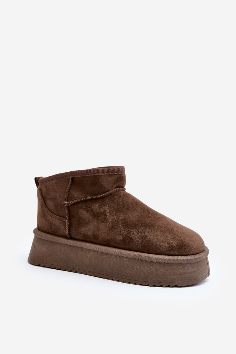 Women's snow boots with thick soles, dark green Caliksa