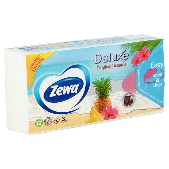 Zewa Deluxe Tropical Dreams papierové hygienické vreckovky 90ks
