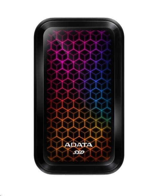ADATA External SSD 512GB SE770G USB 3.0 čierna/žltá LED RGB