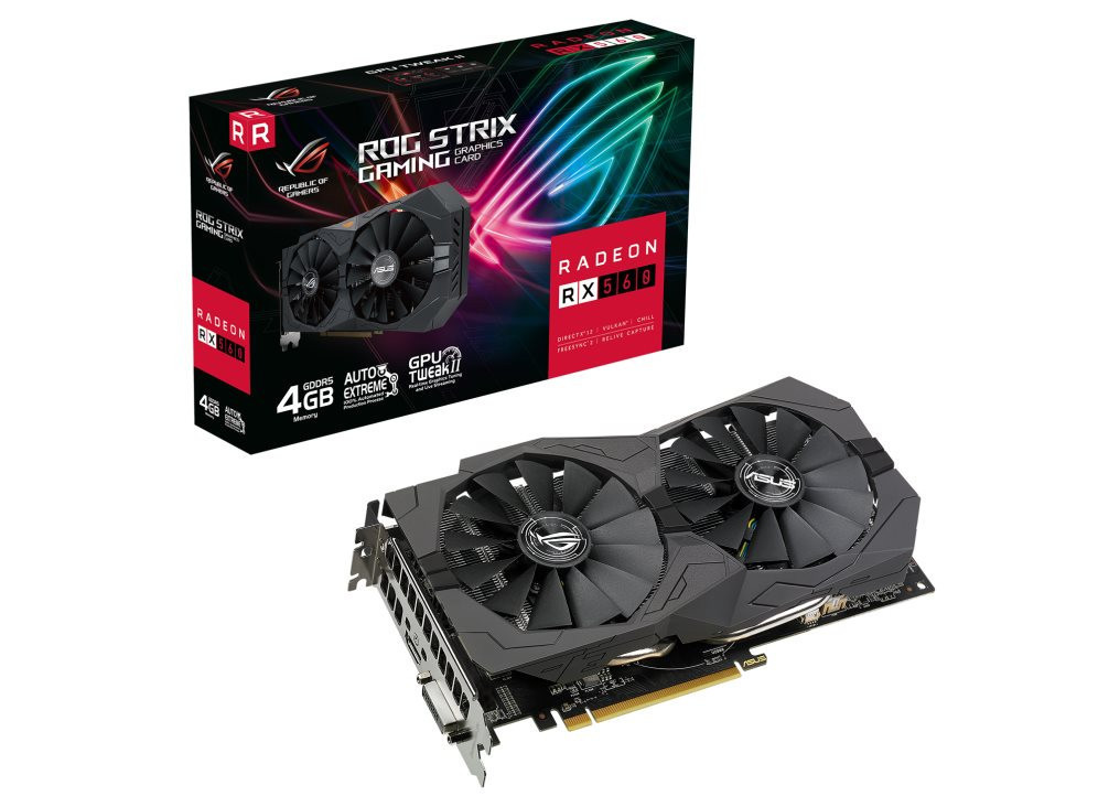 ASUS VGA AMD Radeon ROG Strix RX 560 V2 4GB GDDR5, RX 560, 4GB GDDR5, 1xHDMI, 1xDVI-D