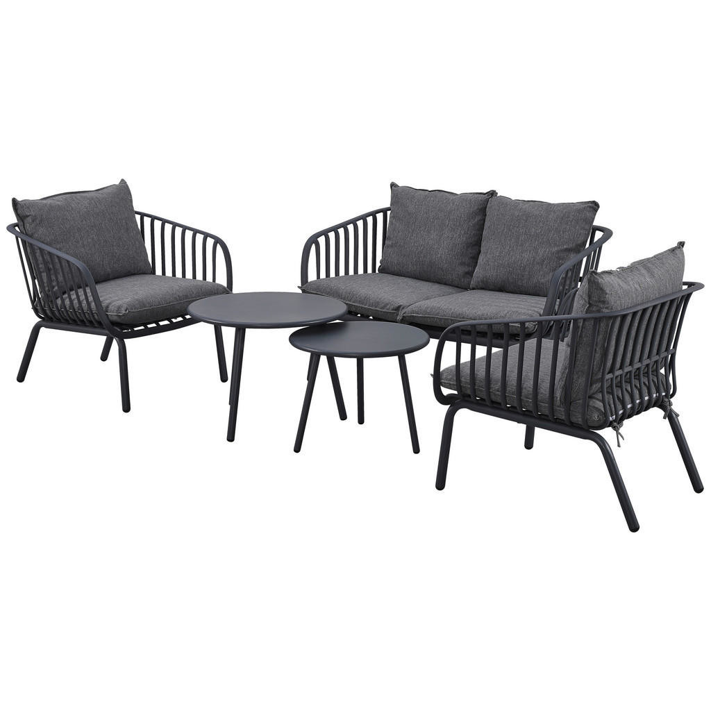 Ambia Garden SÚPRAVA ZÁHRADNÉHO NÁBYTKU, 5-dielne, kov, plast, textil