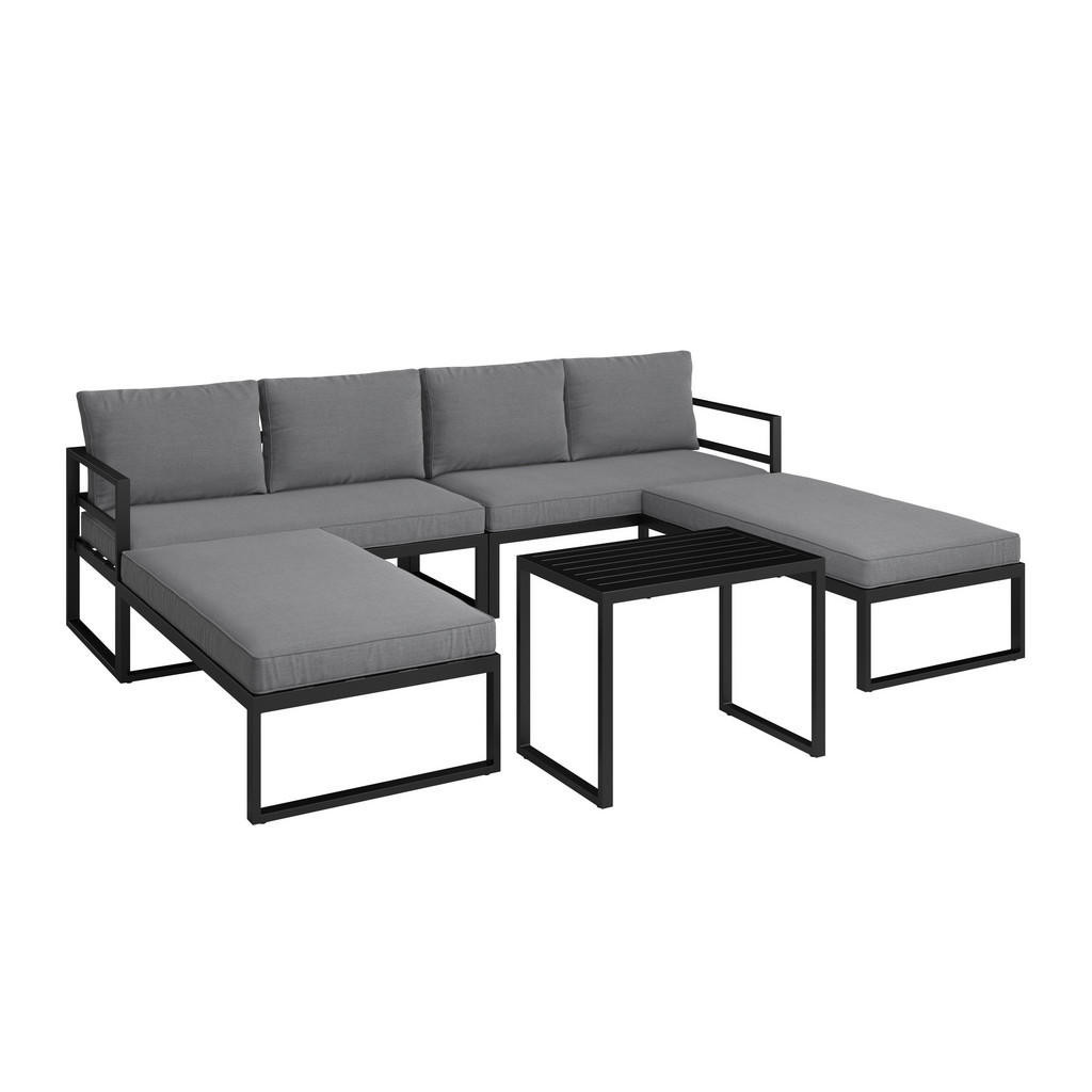 Ambia Garden TERASOVÁ SEDACIA SÚPRAVA, 5-dielne, kov, textil