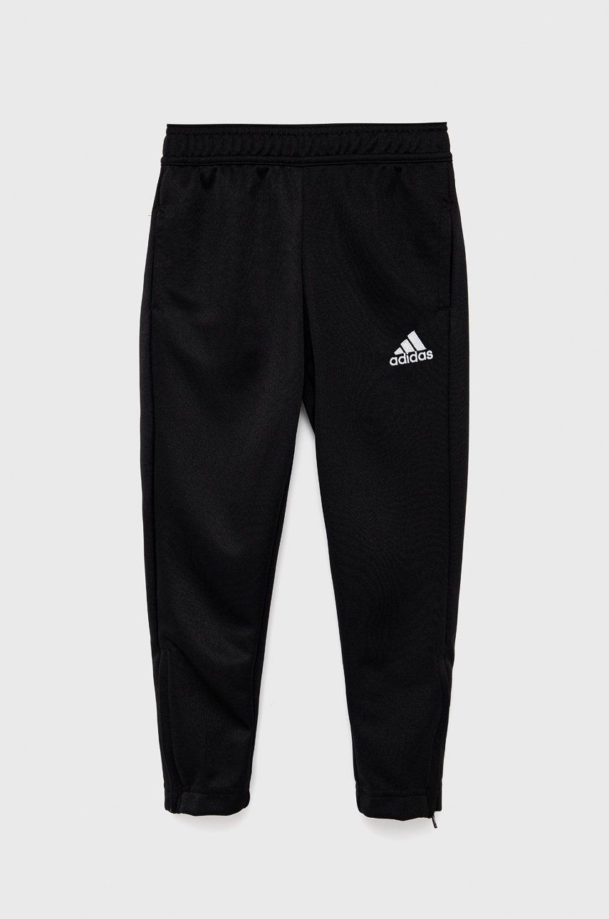 Detské nohavice adidas Performance HC0337 čierna farba, s nášivkou