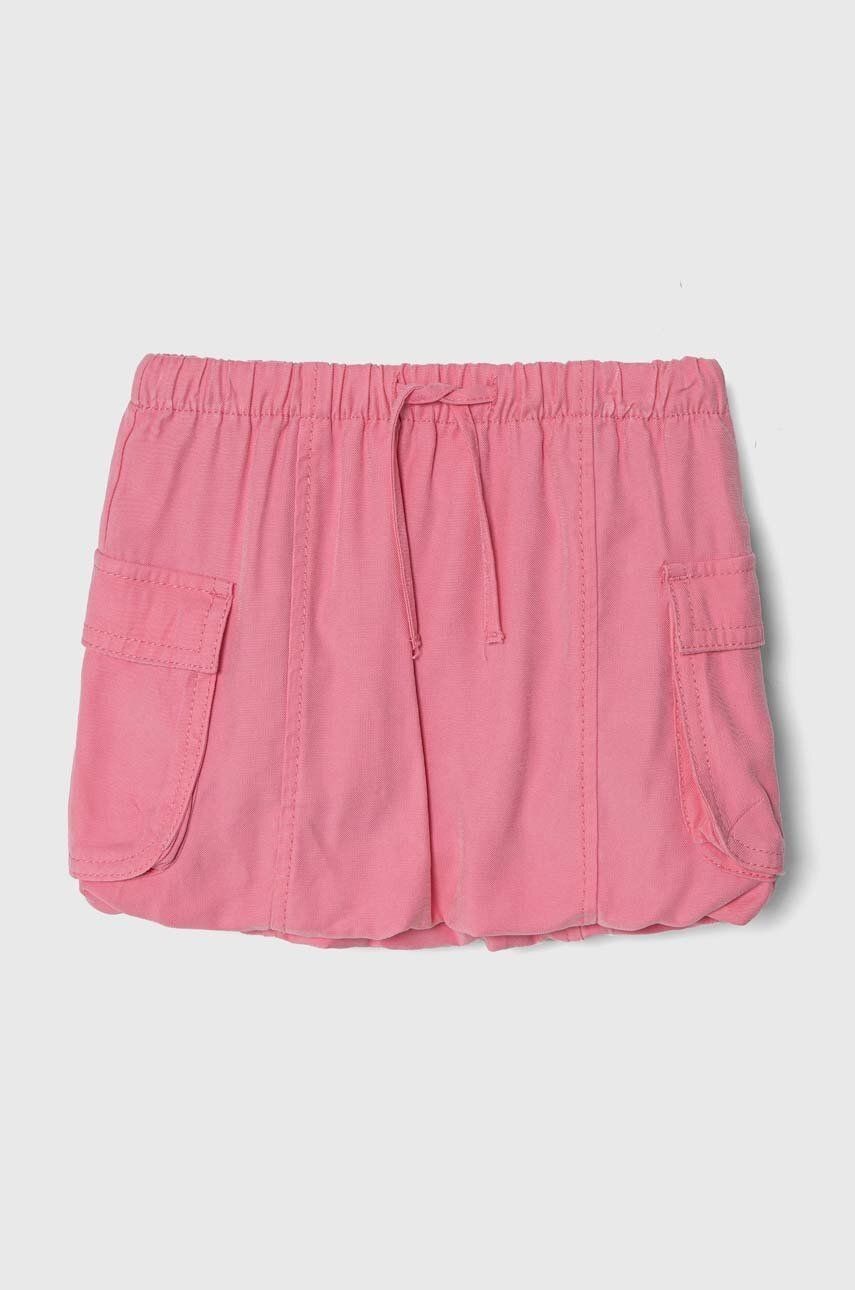 Dievčenská sukňa United Colors of Benetton ružová farba, mini, rovný strih