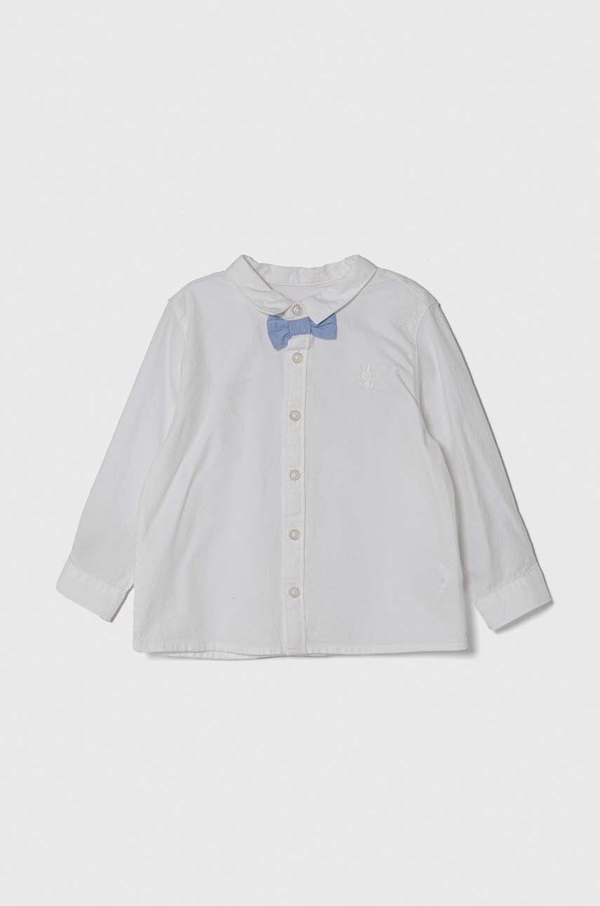 Bavlnená košeľa pre bábätká United Colors of Benetton biela farba