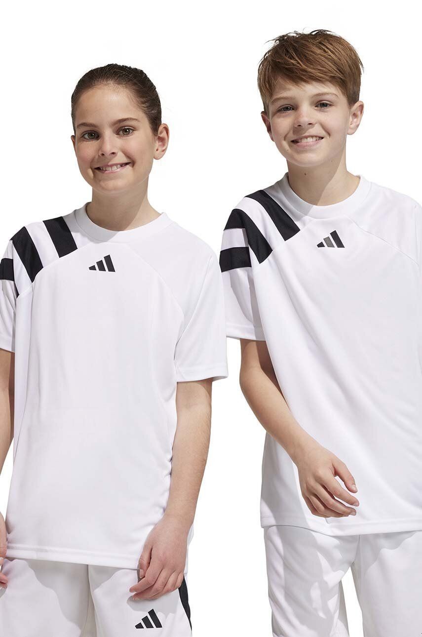 Detské krátke nohavice adidas Performance FORTORE23 SHO Y biela farba, nastaviteľný pás