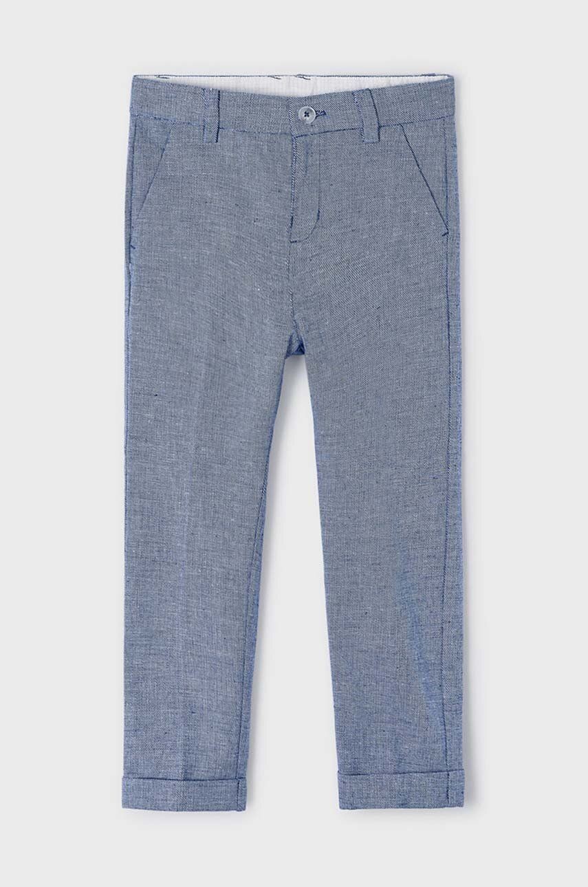 Detské nohavice s prímesou ľanu Mayoral jednofarebné