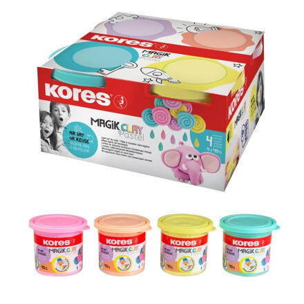 Kores Hmota modelovacia MAGIC CLAY PASTEL 4 farby
