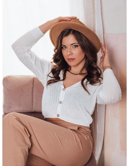 Dámsky ažurový sveter GOFFY biely