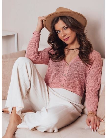 Dámsky ažurový sveter GOFFY broskyňový