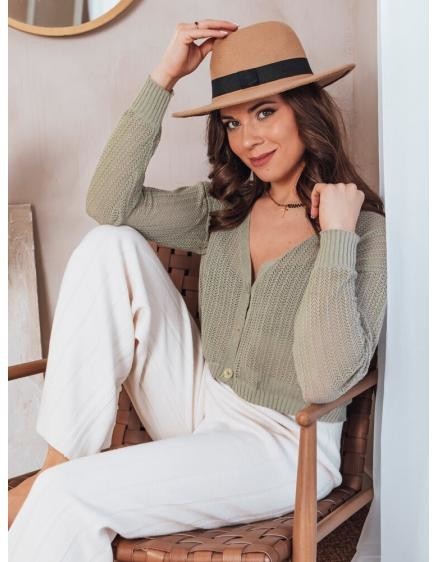 Dámsky ažurový sveter GOFFY olivový